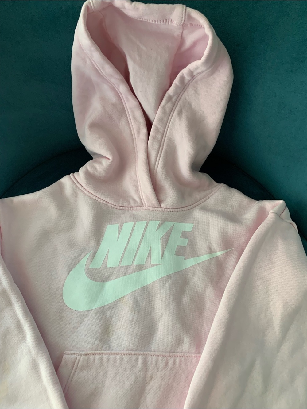 Nike Kids Light Pink Hoodie with White Logo